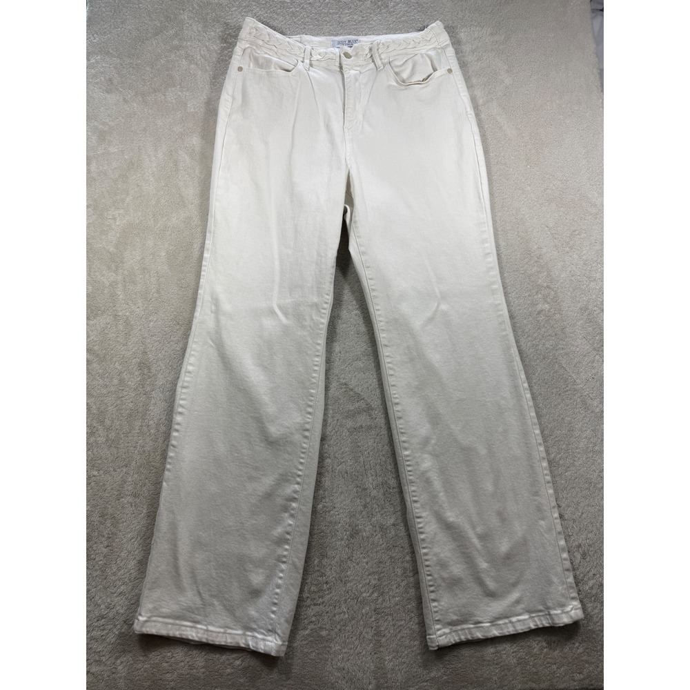 Judy Blue Womens Wide Leg High Rise Stretch White Denim Jeans 16W‎ Meas: 33x33.5